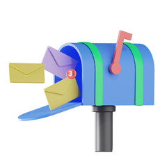 Mailbox Communication 3D Illustration