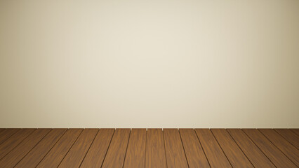 Vintage Wall with Wooden Floor Background