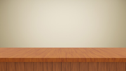 Cream Wall with Wooden Floor Background