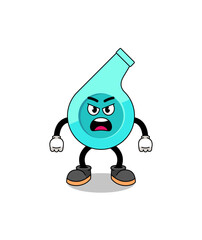 whistle cartoon illustration with angry expression