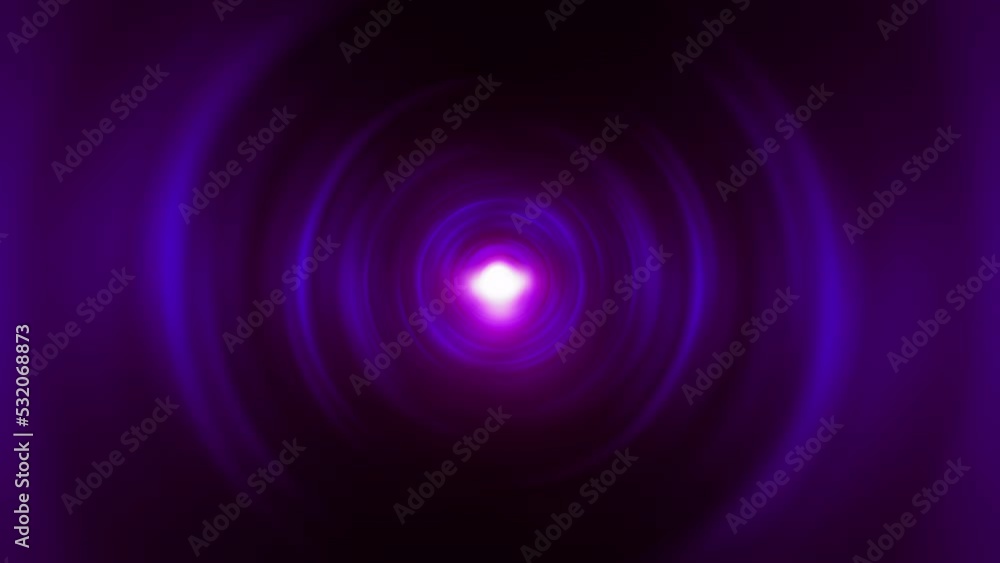Poster abstract loop pink purple radial vortex tunnel with center optical flare light shine ray on black ba