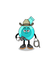 Character mascot of whistle as a cowboy