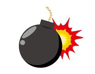 導火線付きの爆弾のベクターイラスト