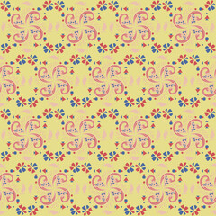 Fototapeta premium Floral Seamless Pattern Background Garden Nature Damask Aboriginal Ornament Art