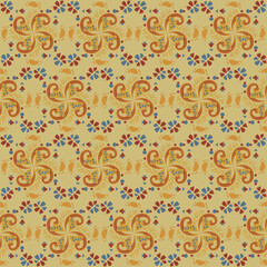 Floral Seamless Pattern Background Garden Nature Damask Aboriginal Ornament Art