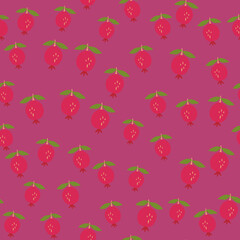 Seamless pattern with pomegranate fruit. Botanical fruits wallpaper.
