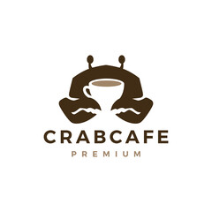 Crab Cafe Coffee Logo Vector Icon Illustration