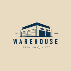 Fototapeta premium warehouse vintage logo, icon and symbol, vector illustration design