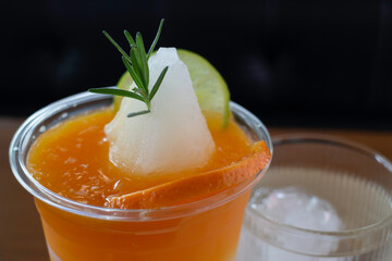 Yuzu orange lemonade frappe drink