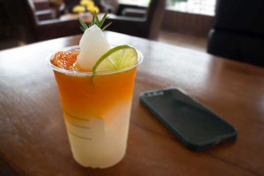 Yuzu Orange Lemonade Frappe Drink