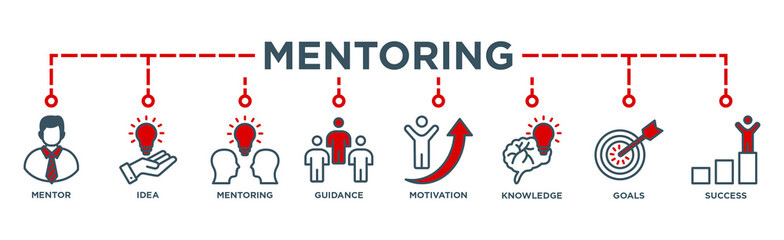 Mentoring Banner Web Icon Vector	