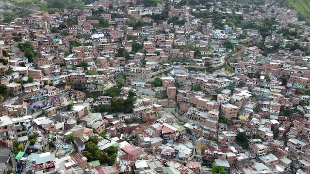 view of the comuna 13 in medellin colombia