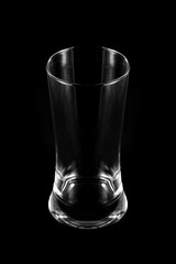 long drink glass silhouette isolate on black background