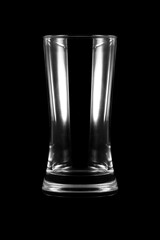 long drink glass silhouette isolate on black background