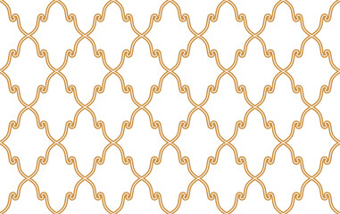 Fototapeta premium Abstract geometry pattern in Arabian style. Seamless vector background. White and gold graphic ornament. Simple lattice graphic design