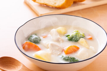 美味しそうなチキンクリームシチュー