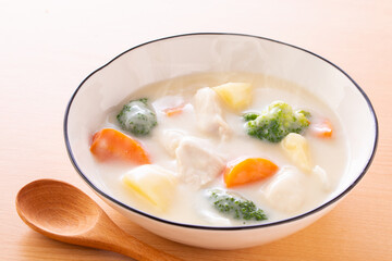 美味しそうなチキンクリームシチュー