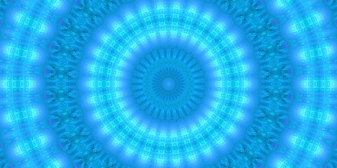 Mandala Hintergrund Motiv Fraktal für Design und Internet in blau türkis