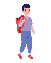 little boy with schoolbag