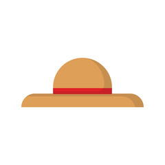 Vector graphic of straw hat. Pamela hat illustration with flat design style. Suitable for content design assets