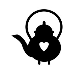 silhouette teakettle vector illustration on white background