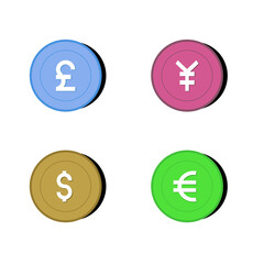 Set of Retro currency icon set vector illustration 