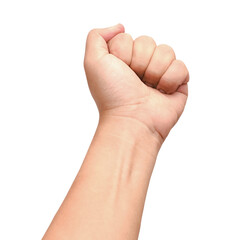 Raised fist with brave and determination. Fight and never give up.