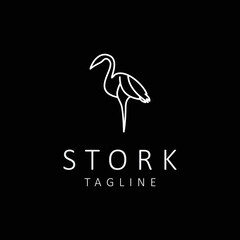 Stork logo design icon tamplate