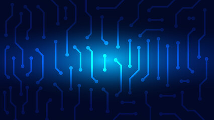 circuit board with blue lighting background. technology and Hi tech element concept
