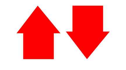 Red one arrow icon, red color arrow indicator Symbol