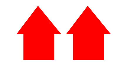 Red one arrow icon, red color arrow indicator Symbol