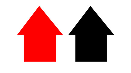 Red one arrow icon, red color arrow indicator Symbol
