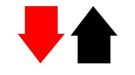 Red one arrow icon, red color arrow indicator Symbol