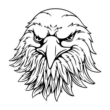 Front view of the eagle's head gallantly