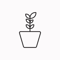 Graphic flat plant icon for your design and website