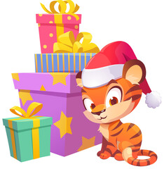 Tiger with gifts