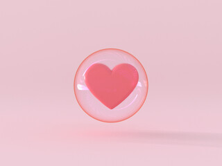 pink chat web heart circle abstract 3d rendering
