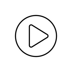 Graphic flat play button icon for your design and website