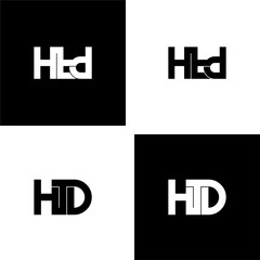 htd letter original monogram logo design set