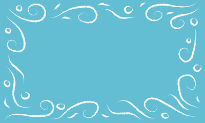 Fototapeta na wymiar Blue winter background with frosty patterns around the perimeter. vector illustration