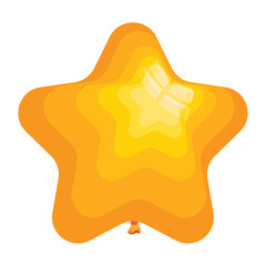 yellow star balloon helium floating