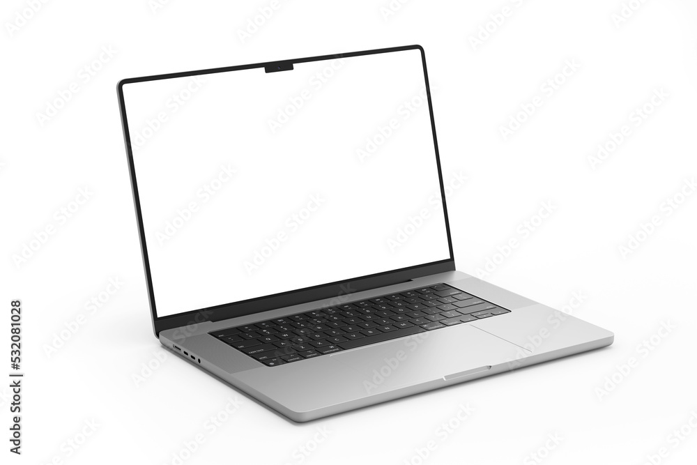 Poster professional modern laptop notebook with 16 inch horizontal screen realistic mock up in front view 3