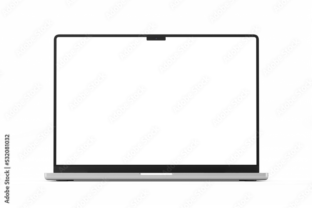Aufkleber straight front view isometric modern pro laptop with 16 inch lcd display screen realistic mockup in 