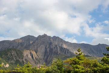 Close up of Sakurajima Volcano, Volcanic Eruption, Kagoshima, Japan