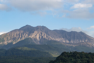Close up of Sakurajima Volcano Crater (Active Volcano), Kagoshima, Japan