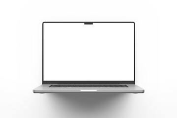 professional modern laptop notebook with 16 inch horizontal screen display realistic mock up in top view 3d rendering