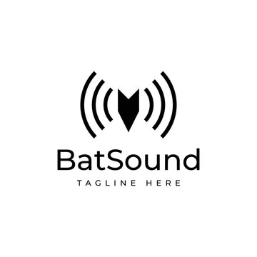 bat sound for echolocation logo design