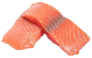 piece of salmon fillet isolated 