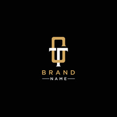 GT Letter Logo Design. TG letter logo Vector Illustration - Vector