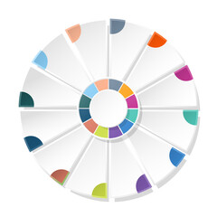 Obraz premium Basic circle infographic with 12 steps, process or options.